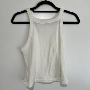 Lime Blue White Cropped Tank Top - Size Large - NWT